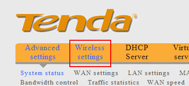 Tenda Wireless Settings